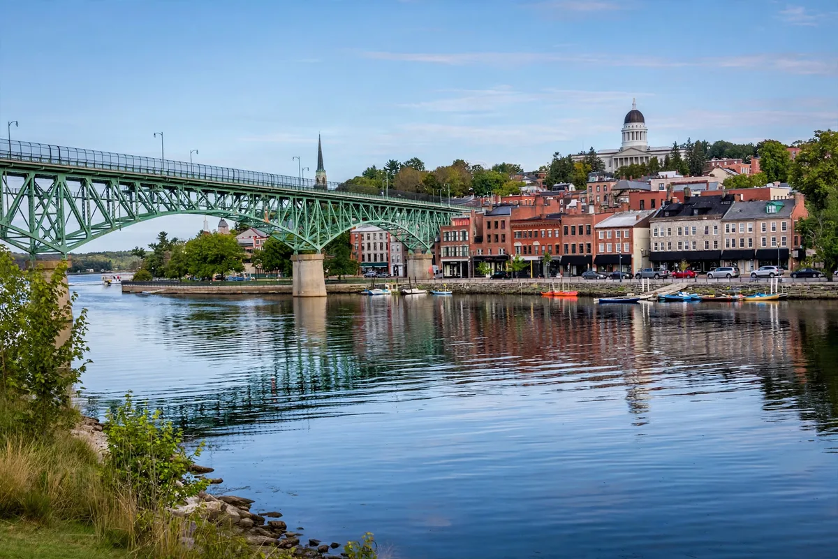 Downtown Augusta, Maine, on the Kennebec River