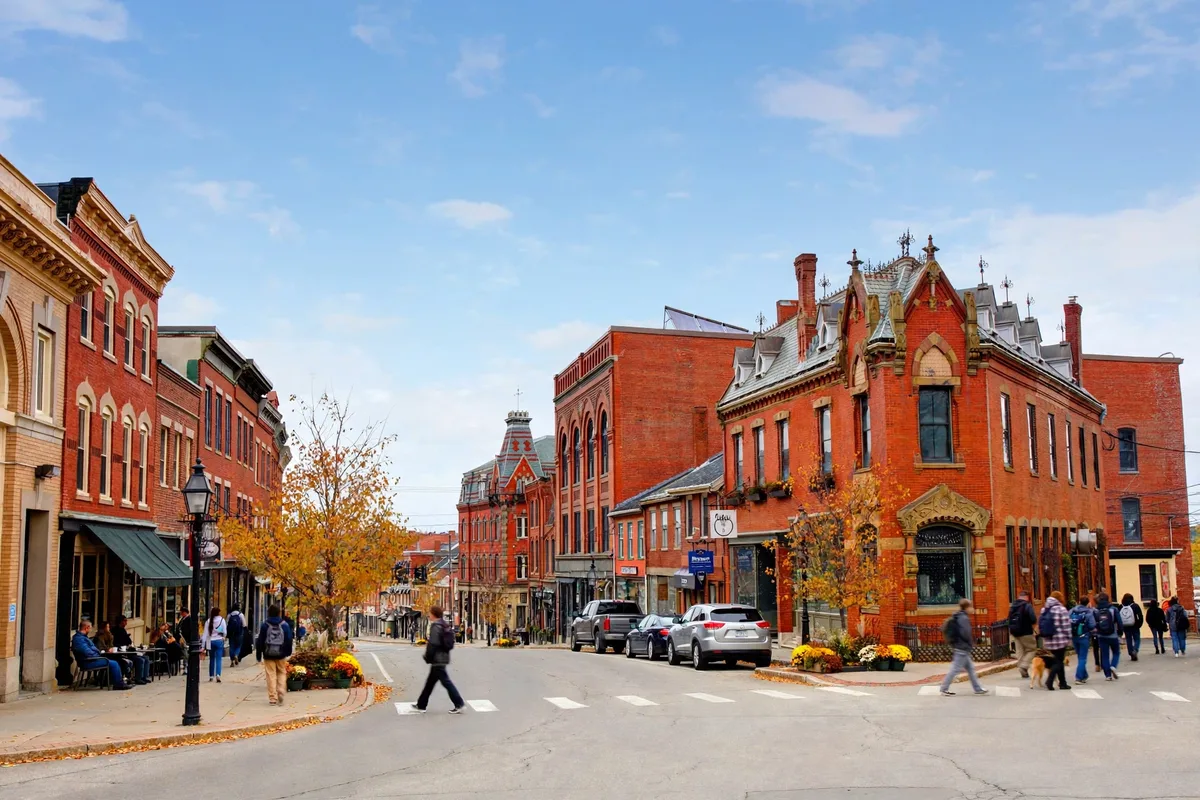 Downtown main street in Waterville, Maine